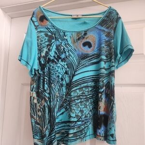 Essentials Tee Plus 0X Peacock Blue